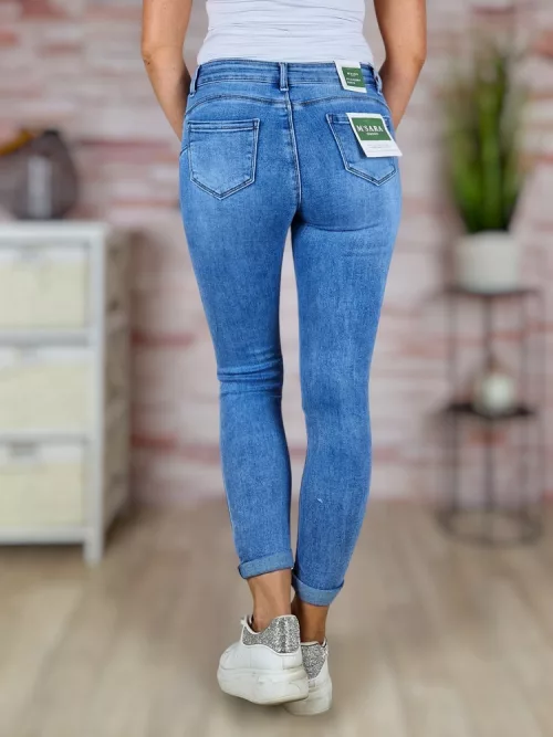 Skinny fazonú, csőszárú, kék farmernadrág S-XXL-ig