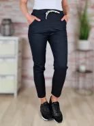 Gumis derekú, len anyagú, fekete nadrág S-M,M-L,L-XL,XL-XXL