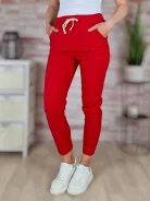 Gumis derekú, len anyagú, piros nadrág S-M,M-L,L-XL,XL-XXL