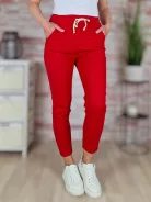 Gumis derekú, len anyagú, piros nadrág S-M,M-L,L-XL,XL-XXL