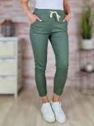 Gumis derekú, len anyagú, khaki nadrág S-M,M-L,L-XL,XL-XXL
