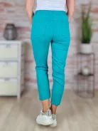 Gumis derekú, len anyagú, türkiz nadrág S-M,M-L,L-XL,XL-XXL