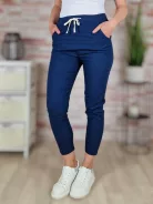 Gumis derekú, len anyagú, sötétkék nadrág S-M,M-L,L-XL,XL-XXL