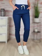 Gumis derekú, len anyagú, sötétkék nadrág S-M,M-L,L-XL,XL-XXL