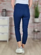 Gumis derekú, len anyagú, sötétkék nadrág S-M,M-L,L-XL,XL-XXL