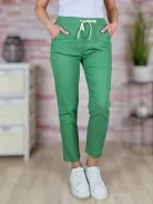 Gumis derekú, len anyagú, zöld nadrág S-M,M-L,L-XL,XL-XXL