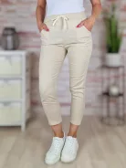 Gumis derekú, len anyagú, bézs nadrág S-M,M-L,L-XL,XL-XXL