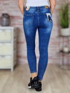 Push-up, zsebes, koptatott, kék farmernadrág XS-XL-ig