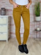 Push-up, csőszárú, zsebes, barna pamut nadrág XS-XL-ig