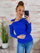 Vállnál kivágott, bordázott anyagú felső XS-S-M