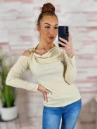 Vállnál kivágott, bordázott anyagú felső XS-S-M