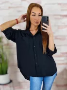 Végig gombos, roll-up ujjú, hátul hosszított felső L-XL