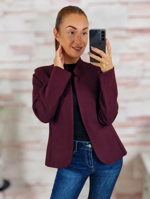 Karcsúsított, nyitott, válltöméses blézer S-M