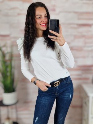   Dupla fodros és hosszú ujjú, bordázott anyagú felső XS-S-M