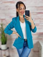 Karcsúsított, húzott ujjú, válltöméses blézer S-XL-ig
