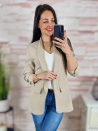 Karcsúsított, húzott ujjú, drapp blézer S-XL-ig