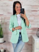 Karcsúsított, húzott ujjú, almazöld blézer S-XL-ig