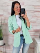 Karcsúsított, húzott ujjú, almazöld blézer S-XL-ig