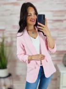Karcsúsított, húzott ujjú, babarózsaszín blézer S-XL-ig