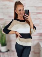 Ezüstszálas, denevér ujjú, vékony kötött felső S-M-L