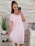 Zsebes, lézervágott, rövid ujjú, pamut ruha XL-XXL
