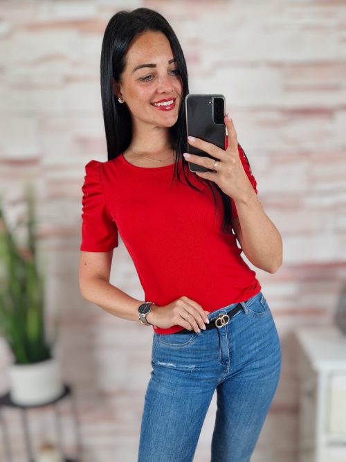 Puffos és rövid ujjú, kereknyakú felső XS-S-M