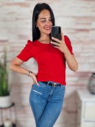 Puffos és rövid ujjú, kereknyakú felső XS-S-M