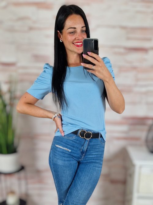 Puffos és rövid ujjú, kereknyakú felső XS-S-M