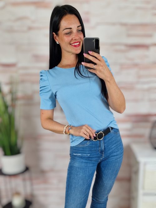 Puffos és rövid ujjú, kereknyakú felső XS-S-M