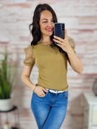 Tüllös és rövid ujjú, bordázott anyagú felső XS-S-M