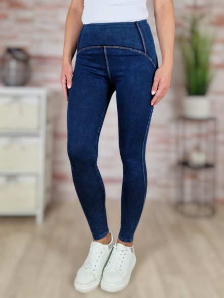 Alakformáló, sötétkék farmer leggings S-XL-ig