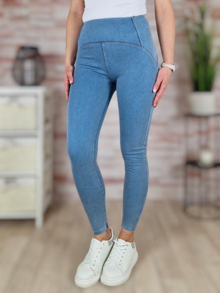 Alakformáló, világoskék farmer leggings S-XL-ig