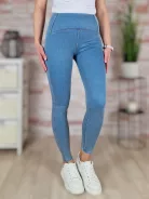 Alakformáló, világoskék farmer leggings S-XL-ig