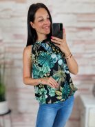 Mintás, pántos, hidegselyem anyagú felső S-M-L