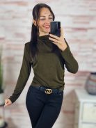 Lurex anyagú, magasított nyakú alkalmi felső S-M
