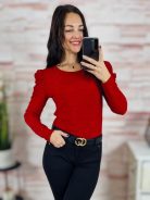 Puffos és hosszú ujjú, lurex anyagú felső S-M