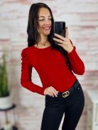 Puffos és hosszú ujjú, lurex anyagú felső S-M