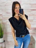 Ejtett nyakú, bordázott anyagú, ujjatlan felső S-M-L