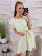 Deréknál megkötős, gumis derekú, nyári ruha M-L