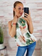 Mintás, pántos, hidegselyem anyagú felső S-M-L