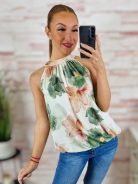 Mintás, pántos, hidegselyem anyagú felső S-M-L
