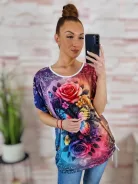 Mintás, oldalt összehúzható, rövid ujjú felső L-XL-XXL