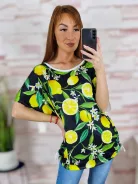 Mintás, oldalt összehúzható, rövid ujjú felső L-XL-XXL