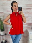 Nyaknál csavart, ujjatlan, lenge felső S-XL-ig
