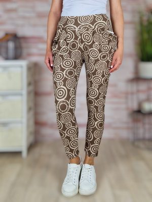 Mintás, zsebes, gumis derekú nadrág S-M,L-XL