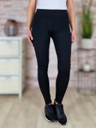 Gumis derekú, push-up, vékonyan bélelt, fekete leggings S-M,M-L,L-XL