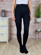 Gumis derekú, thermo bélelt, fekete harisnya XS-XXL-ig (1200DEN)