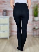 Gumis derekú, thermo bélelt, fekete harisnya XS-XXL-ig (1200DEN)