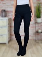 Gumis derekú, thermo bélelt, fekete harisnya XS-XL-ig (1200DEN)