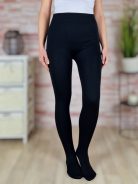 Gumis derekú, thermo bélelt, fekete harisnya XS-XL-ig (1200DEN)